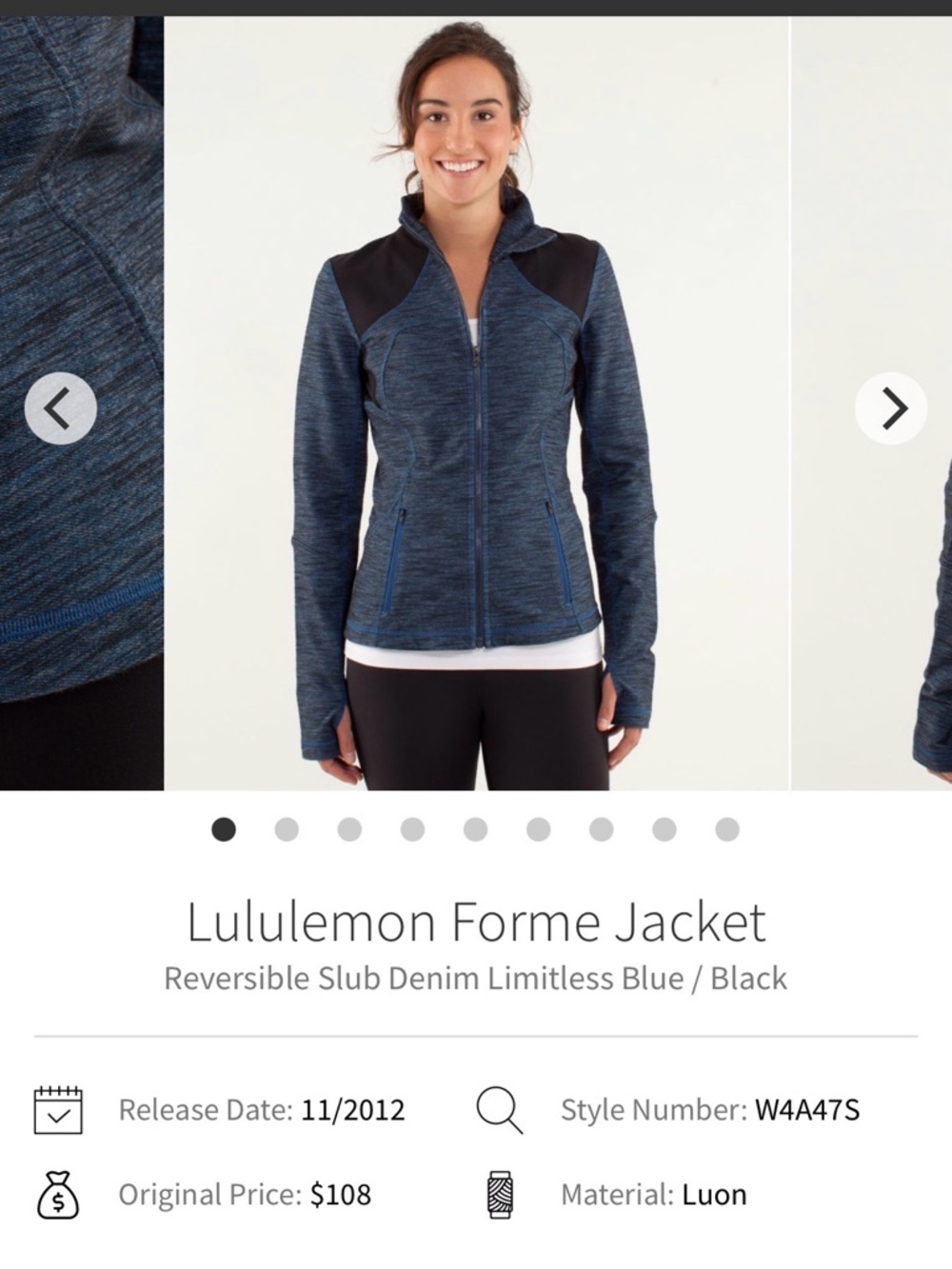 lululemon athletica Forme Jacket - Limitless Blue/Black like define